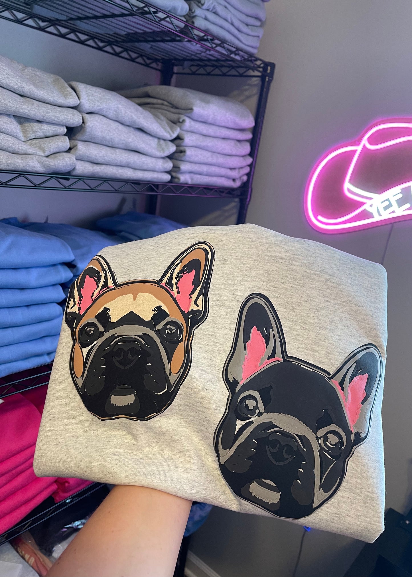 custom puffy dog crewneck sweatshirt (deposit)