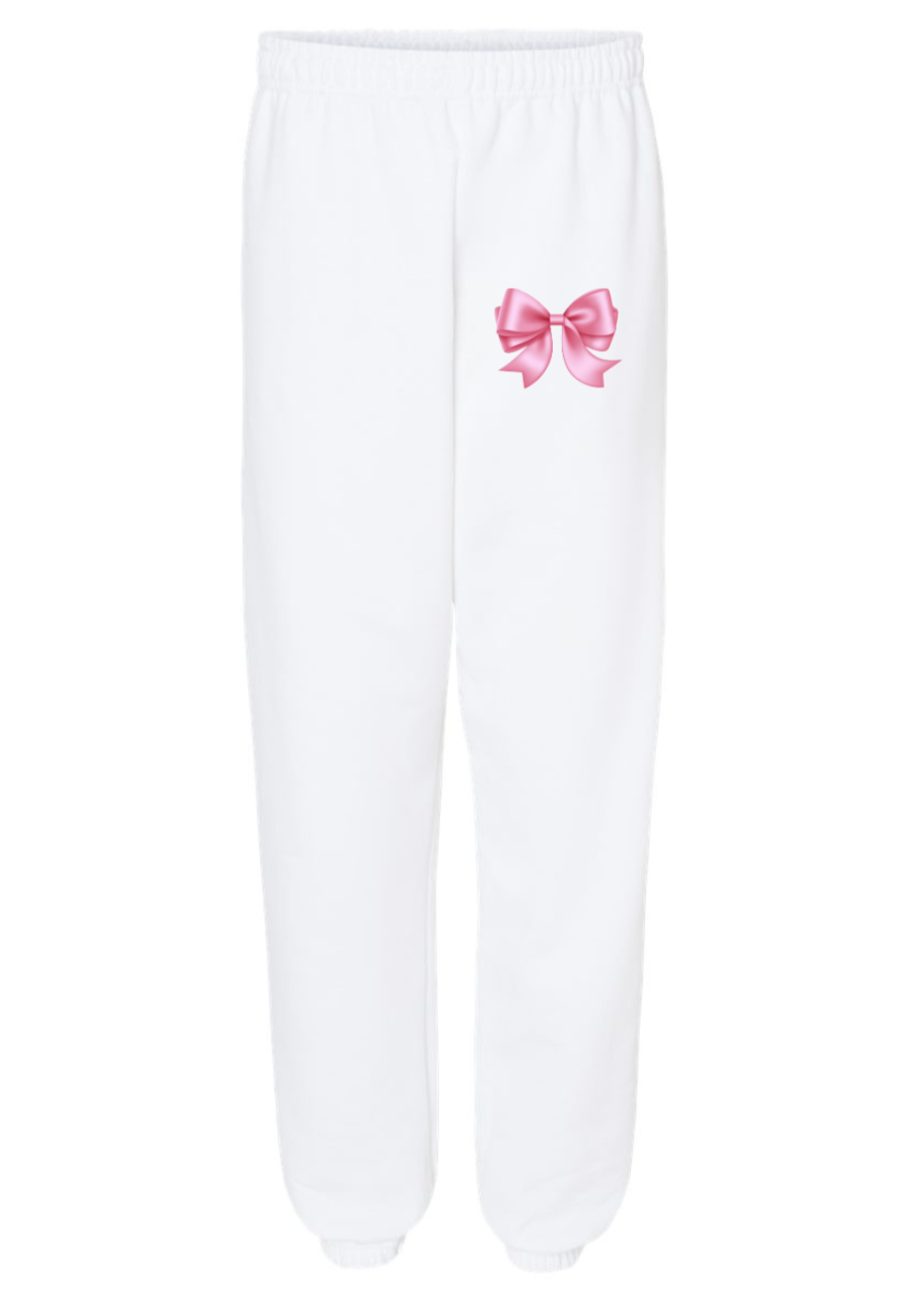 pink bow jogger style sweatpants