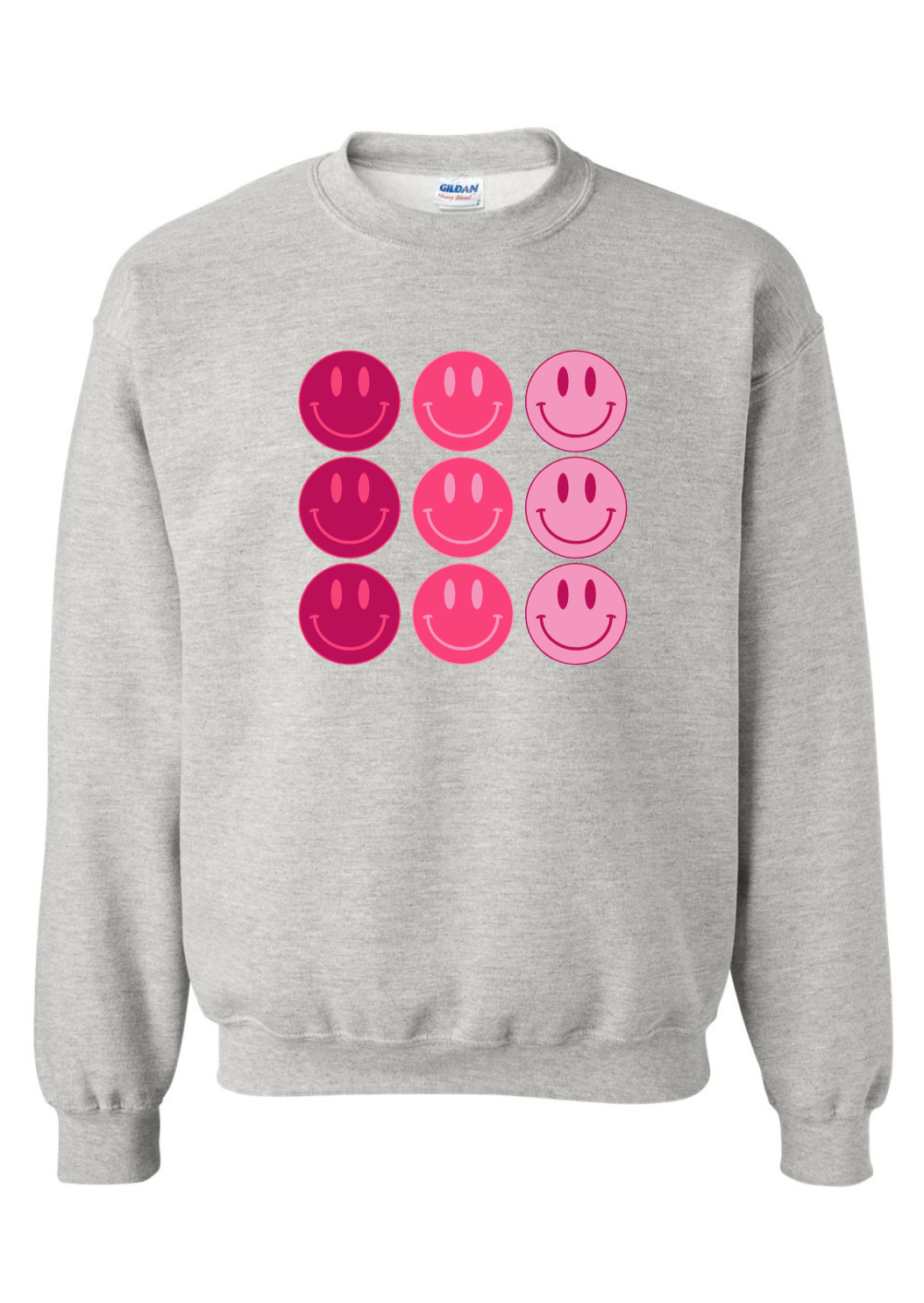 pink smiley crewneck sweatshirt