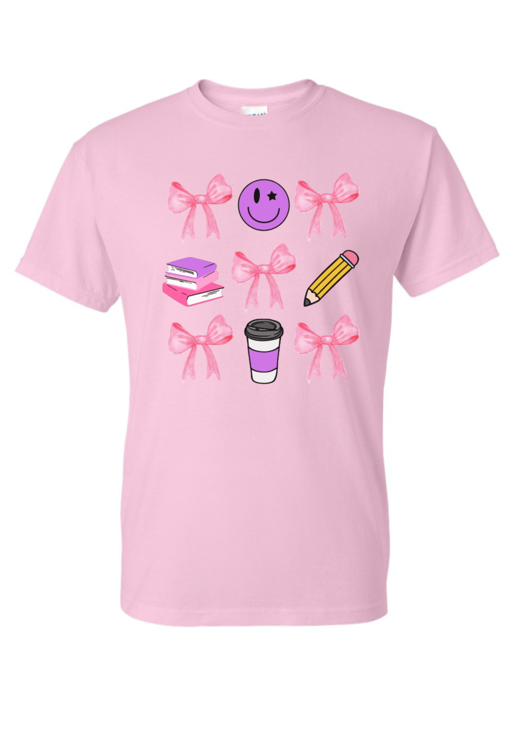 girly teacher t-shirt (pink + purple)