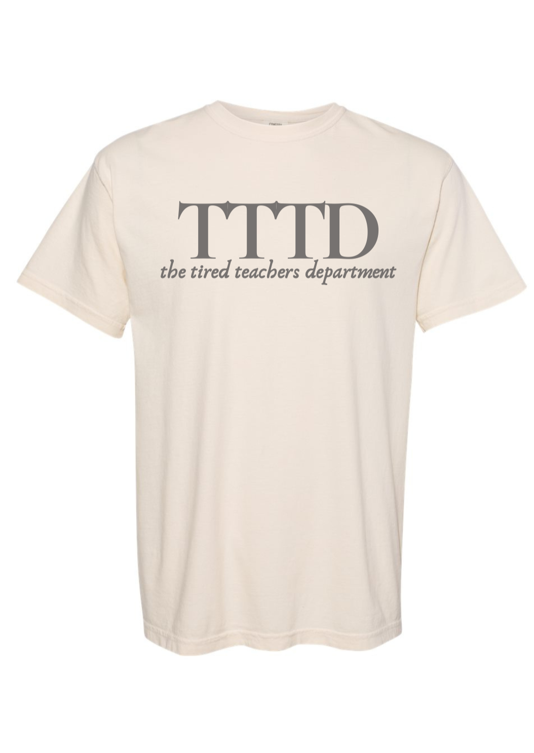the tired teachers department t-shirt (typewriter)